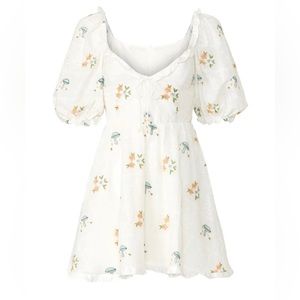 For Love & Lemons Yolonda Puff Sleeve Mini Dress